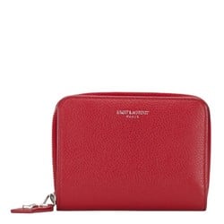 Saint Laurent YSL Bi-fold Wallet Compact GUE414661 Red Leather Women's SAINT LAURENT