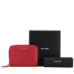 Saint Laurent YSL Bi-fold Wallet Compact GUE414661 Red Leather Women's SAINT LAURENT