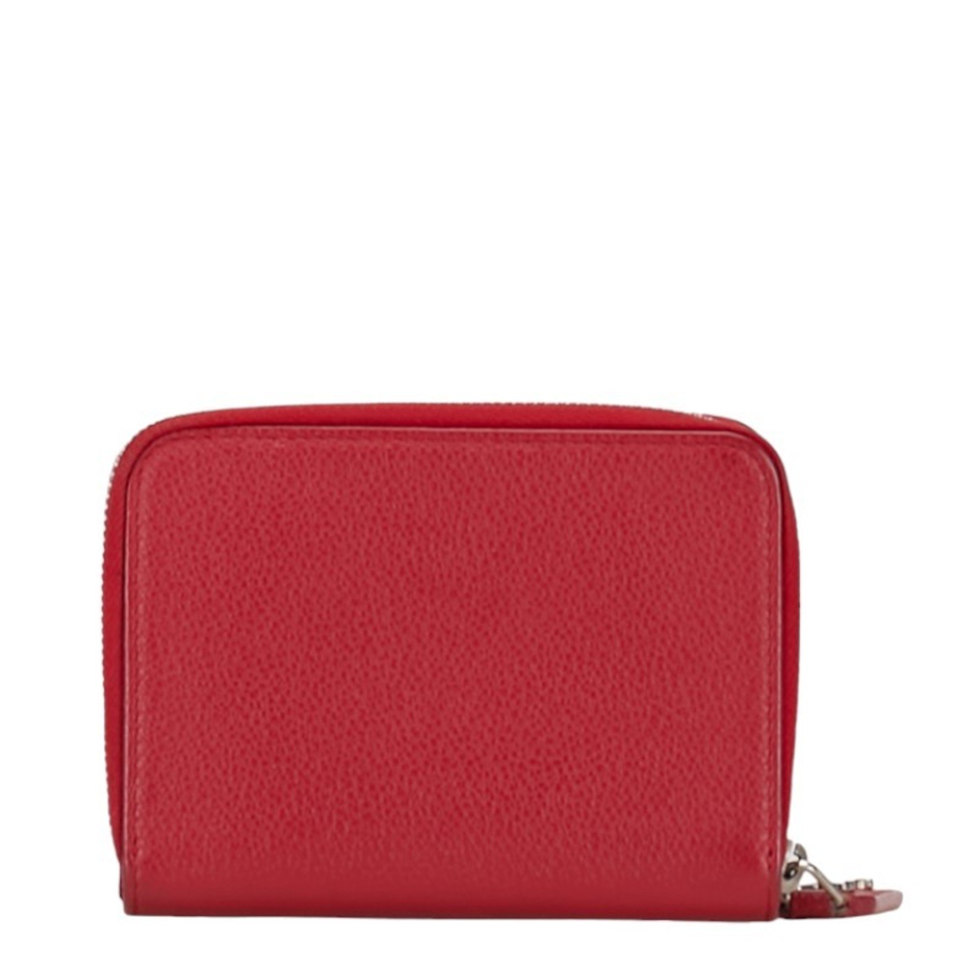 Saint Laurent YSL Bi-fold Wallet Compact GUE414661 Red Leather Women's SAINT LAURENT