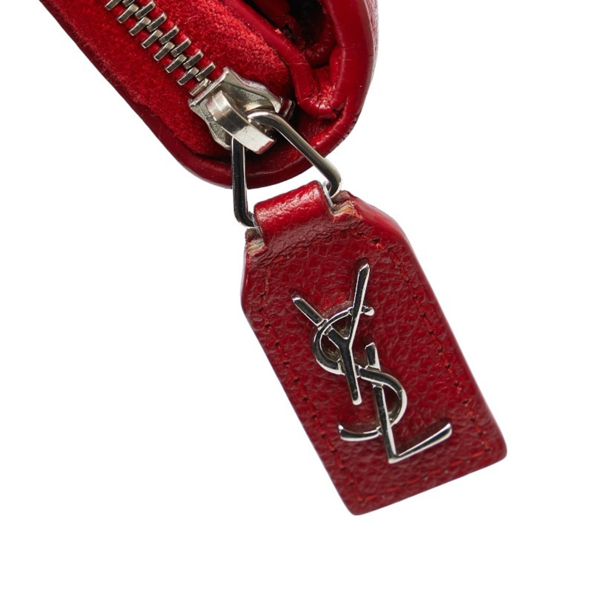 Saint Laurent YSL Bi-fold Wallet Compact GUE414661 Red Leather Women's SAINT LAURENT