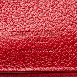 Saint Laurent YSL Bi-fold Wallet Compact GUE414661 Red Leather Women's SAINT LAURENT