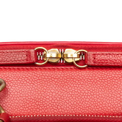 Chanel Matelasse Coco Mark Chain Shoulder Bag Handbag Red Caviar Skin Women's CHANEL