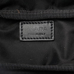 Prada Triangle Plate Pouch 1N0726 Black Nylon Leather Women's PRADA