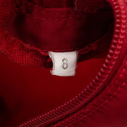 Prada Triangle Plate Pouch MV175 Red Nylon Leather Women's PRADA