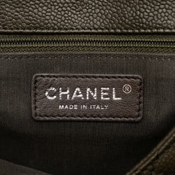 Chanel Matelasse Chain Shoulder Bag Khaki Grey Caviar Skin Women's CHANEL