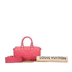 Louis Vuitton Monogram Papillon BB Handbag Chain Shoulder Bag M59826 Pink Calf Leather Women's LOUIS VUITTON