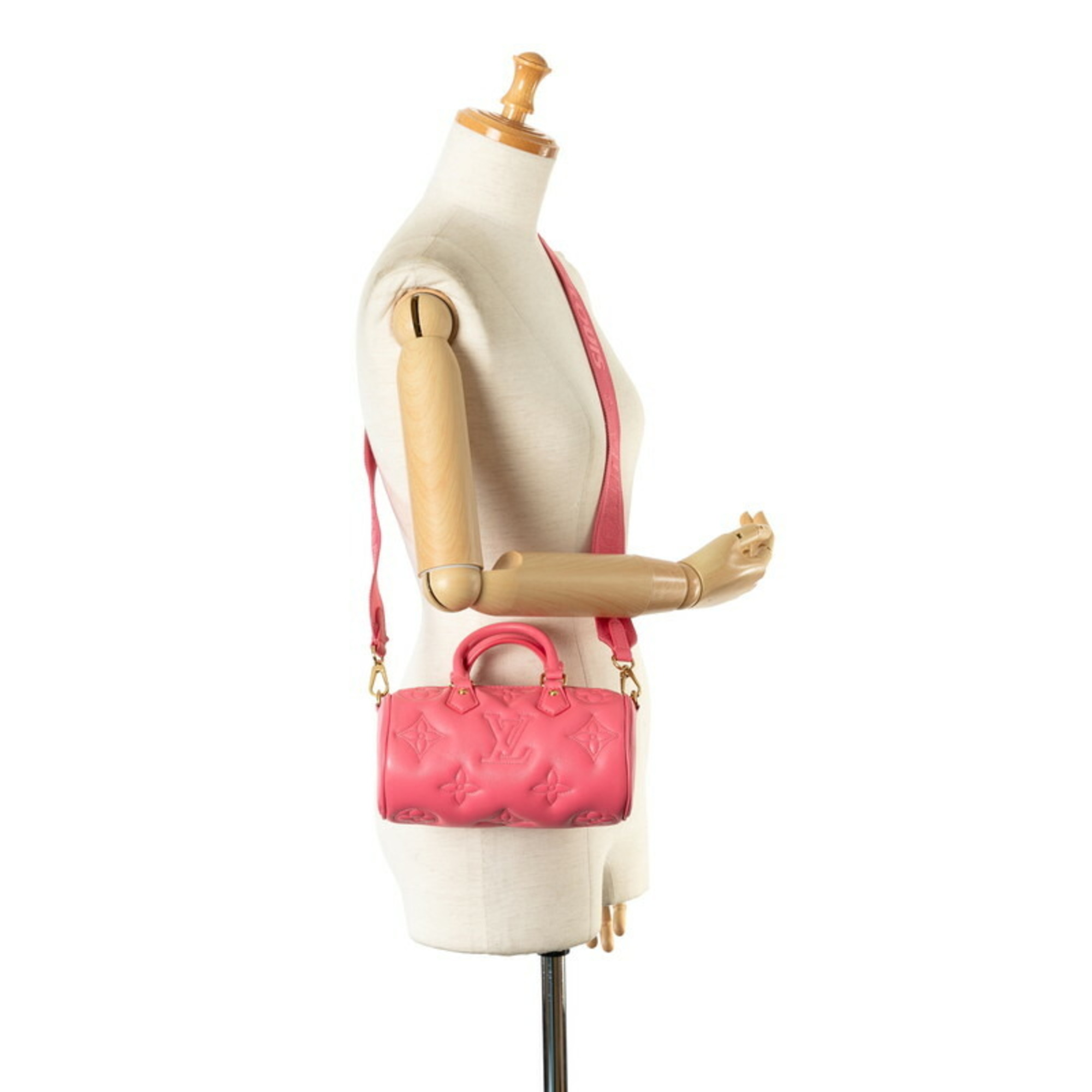 Louis Vuitton Monogram Papillon BB Handbag Chain Shoulder Bag M59826 Pink Calf Leather Women's LOUIS VUITTON