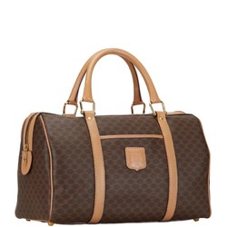 Celine Macadam Handbag Boston Bag Brown PVC Leather Women's CELINE