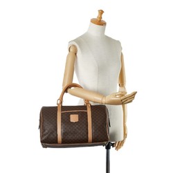 Celine Macadam Handbag Boston Bag Brown PVC Leather Women's CELINE