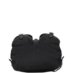 Prada Triangle Plate Backpack Black Nylon Leather Women's PRADA