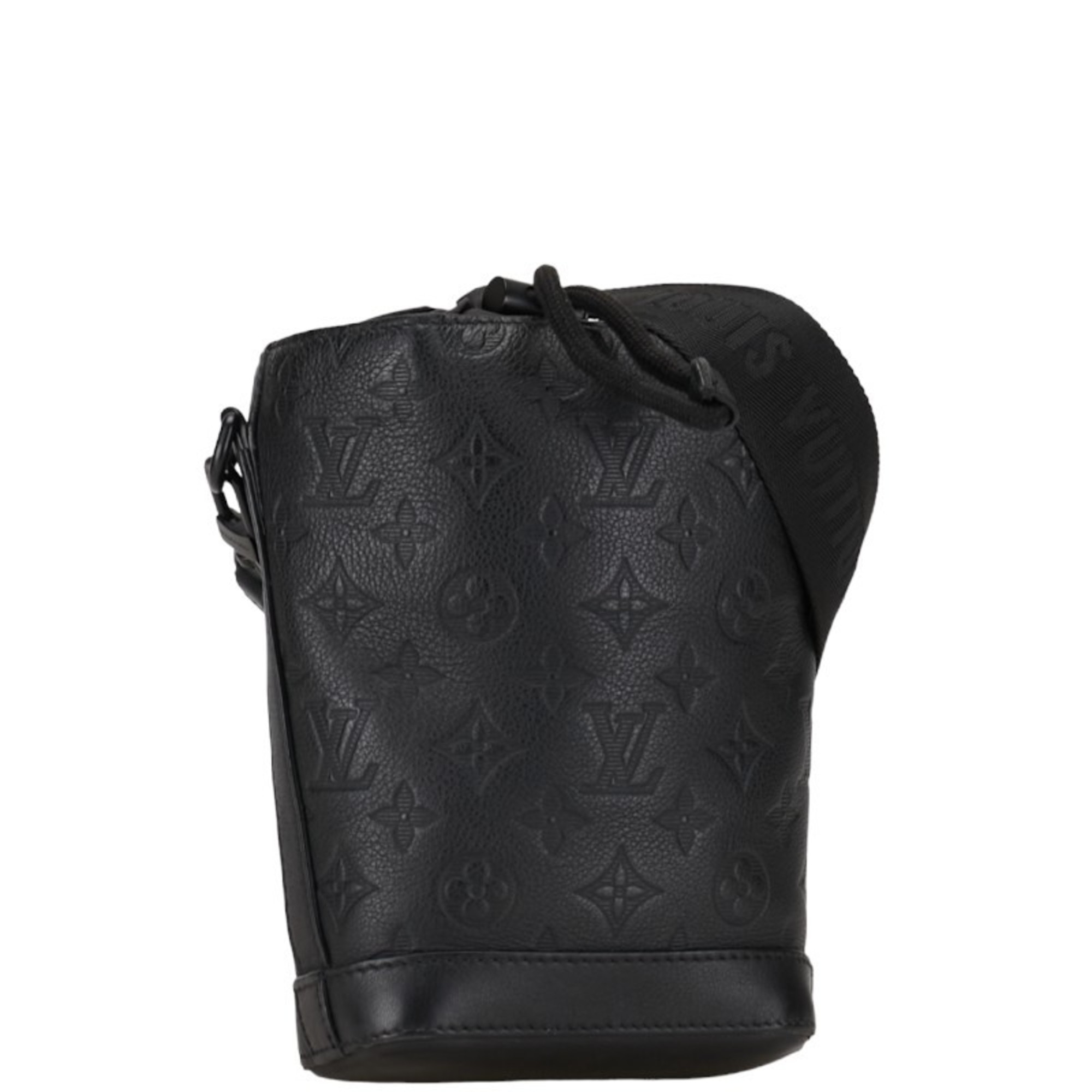 Louis Vuitton Monogram Shadow Noe Sling Shoulder Bag M82248 Black Leather Women's LOUIS VUITTON