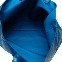Bottega Veneta Intrecciato Tote Bag Handbag Blue Nylon Leather Women's BOTTEGAVENETA