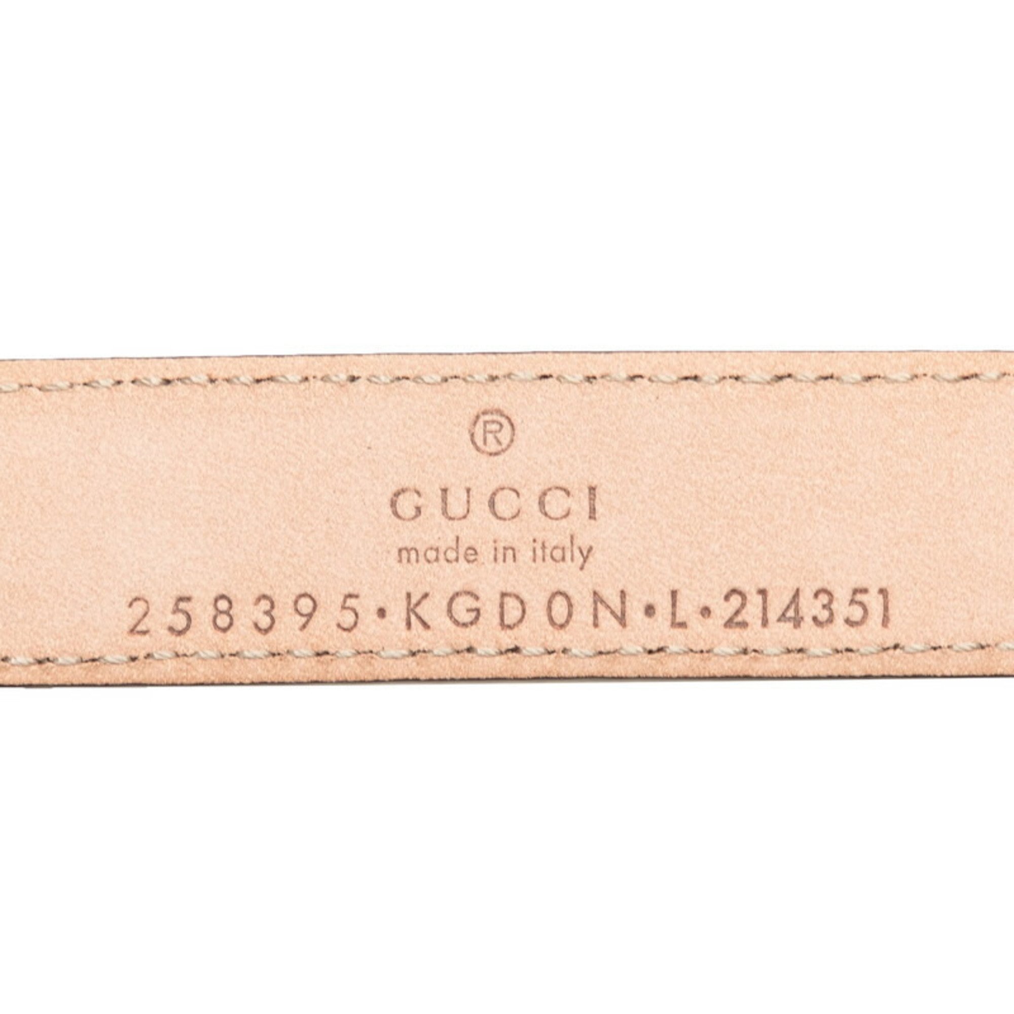 Gucci GG Supreme Interlocking G Belt 258395 Beige PVC Leather Women's GUCCI