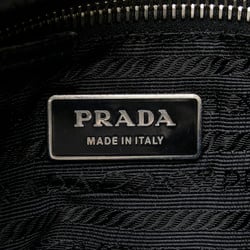 Prada Triangle Plate Bag Black Nylon Leather Women's PRADA