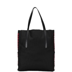 Jimmy Choo PIMLICO Handbag Tote Bag Black Red Canvas Leather Women's JIMMY CHOO