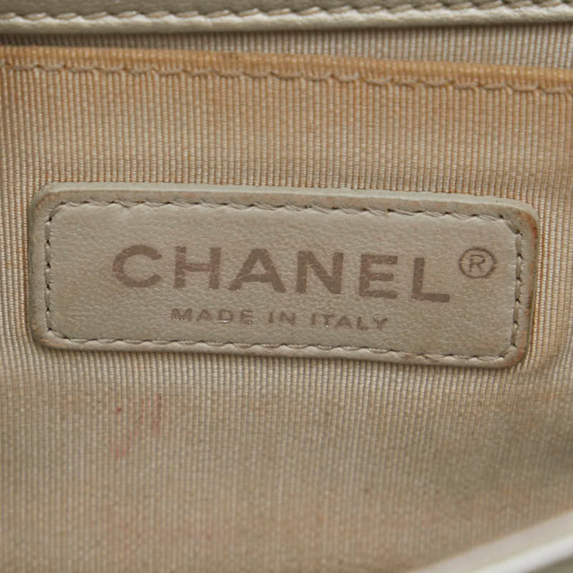 Chanel Matelasse Boy Coco Mark Chain Shoulder Bag Green Silver Enamel Leather Women's CHANEL