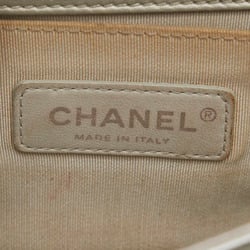 Chanel Matelasse Boy Coco Mark Chain Shoulder Bag Green Silver Enamel Leather Women's CHANEL