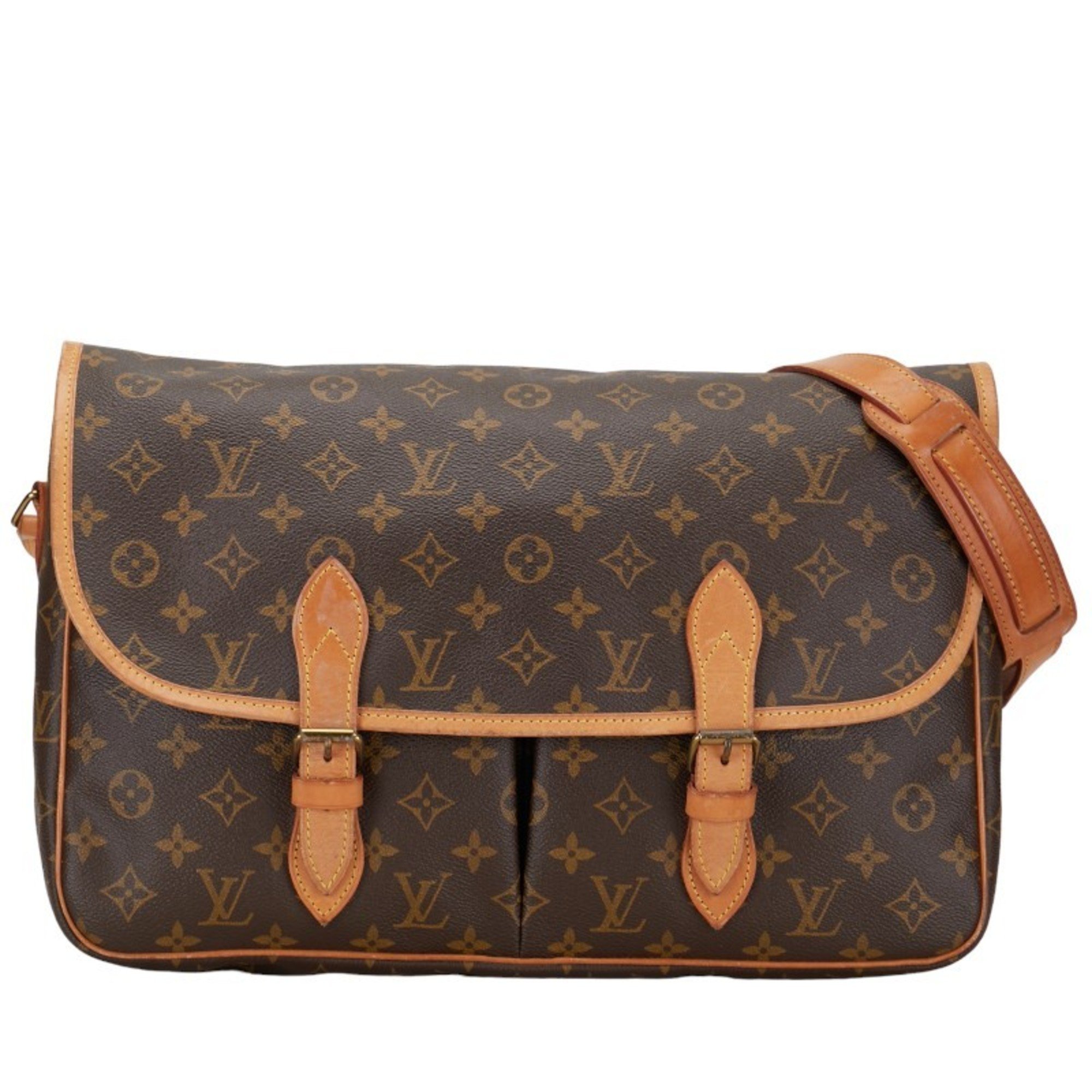 Louis Vuitton Monogram Gibessier GM Shoulder Bag M42249 Brown PVC Leather Women's LOUIS VUITTON