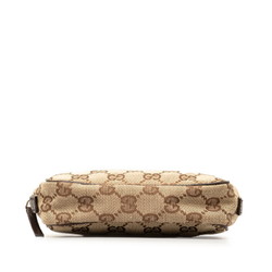 Gucci GG Canvas Pouch 106647 Beige Brown Leather Women's GUCCI