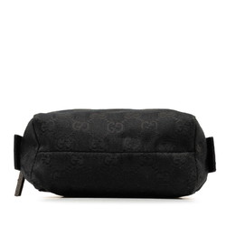 Gucci GG Canvas Pouch 245947 Black Leather Women's GUCCI