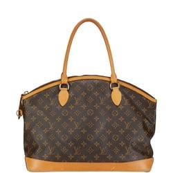 Louis Vuitton Monogram Lockit Horizontal Handbag Shoulder Bag M40104 Brown PVC Leather Women's LOUIS VUITTON