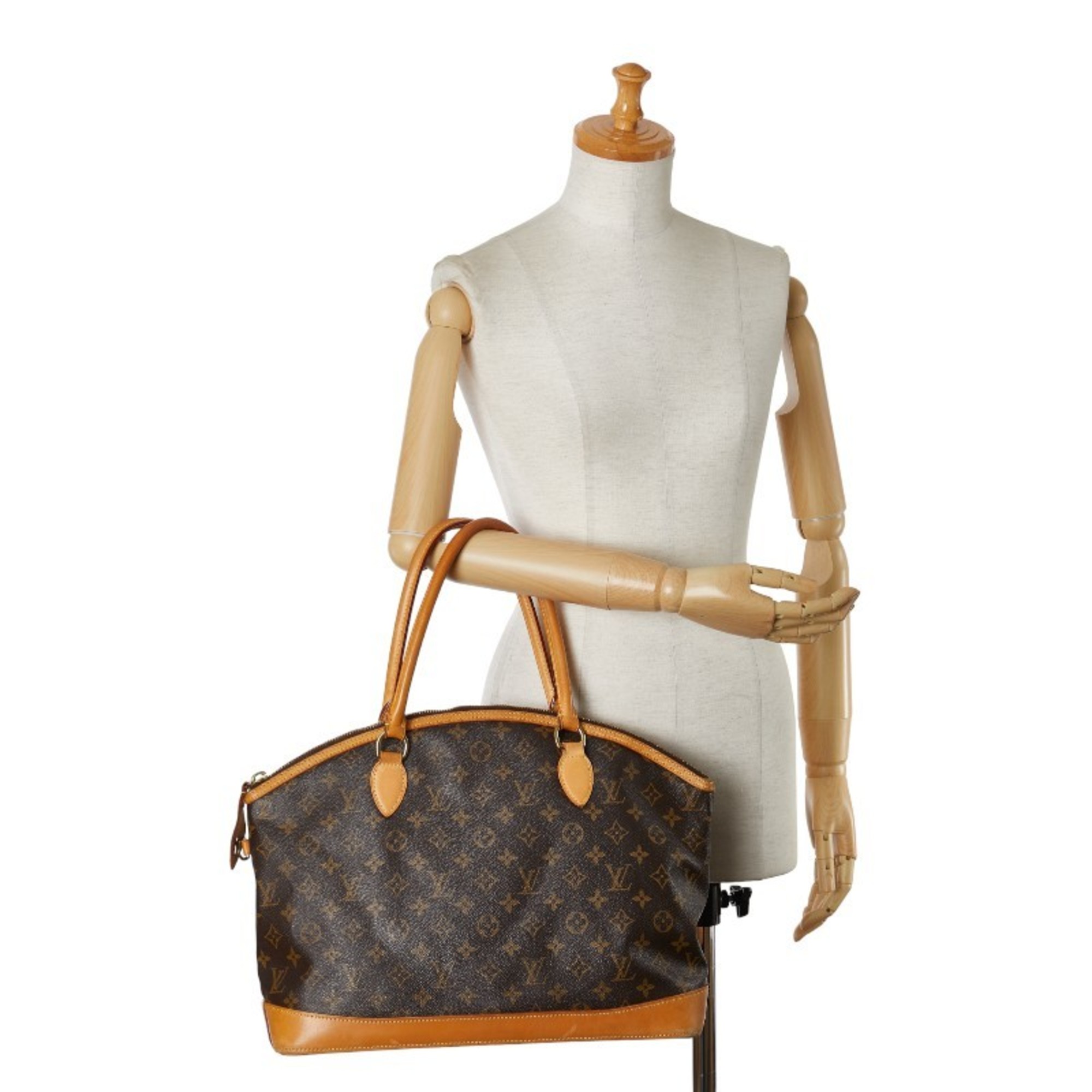 Louis Vuitton Monogram Lockit Horizontal Handbag Shoulder Bag M40104 Brown PVC Leather Women's LOUIS VUITTON