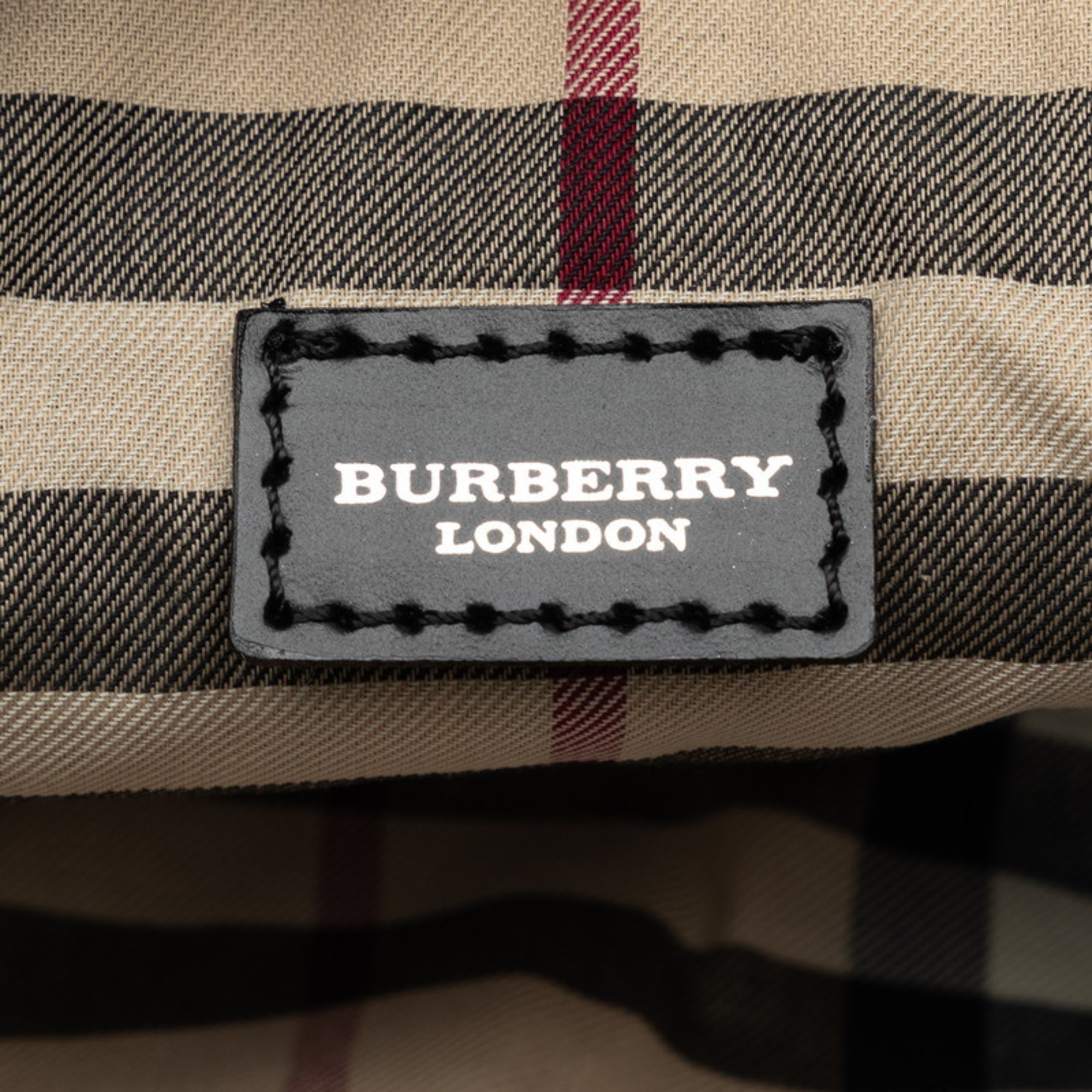 Burberry Nova Check Pouch Black Leather Women's BURBERRY