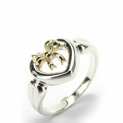 Tiffany & Co. Ring Heart K18YG Silver 925 Approx. 3.5g Gold Combination Ribbon Japanese Size Women's TIFFANY