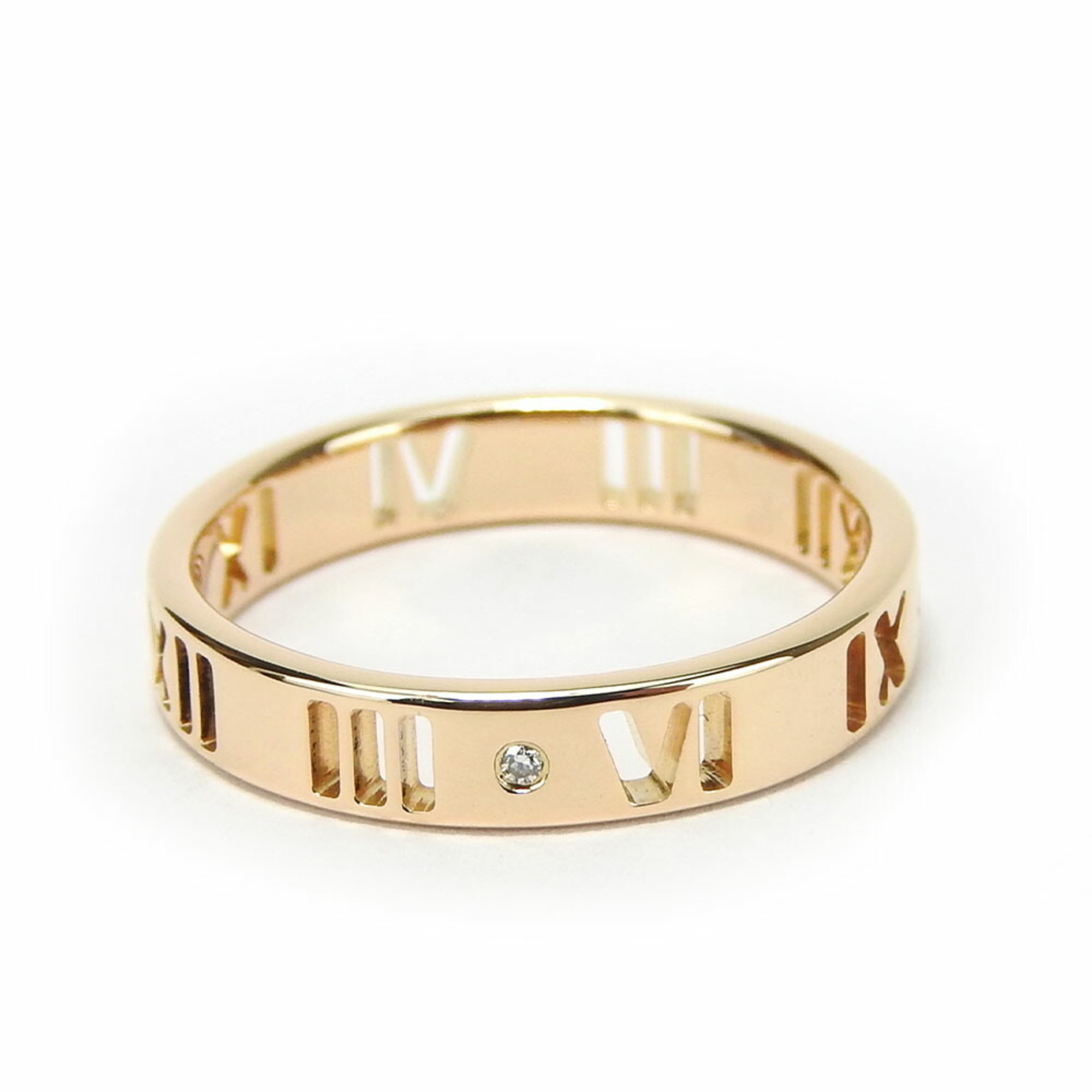 Tiffany & Co. Atlas Diamond Ring, K18PG, Pink Gold, Approx. 4P Diamond, Women's, TIFFANY