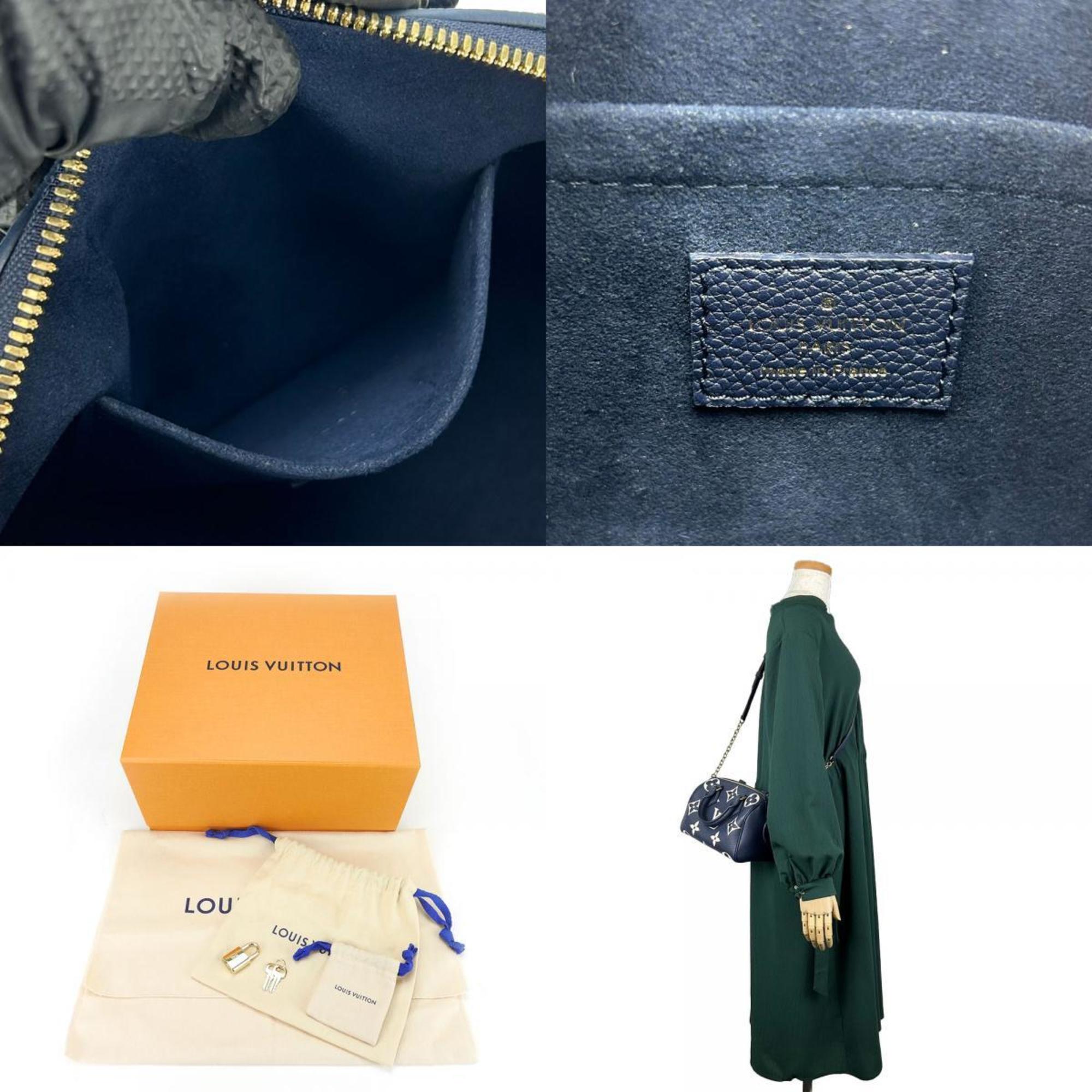 Louis Vuitton Handbag Speedy Bandouliere 20 M47048 Monogram Empreinte Navy Crème Shoulder Women's LOUIS VUITTON