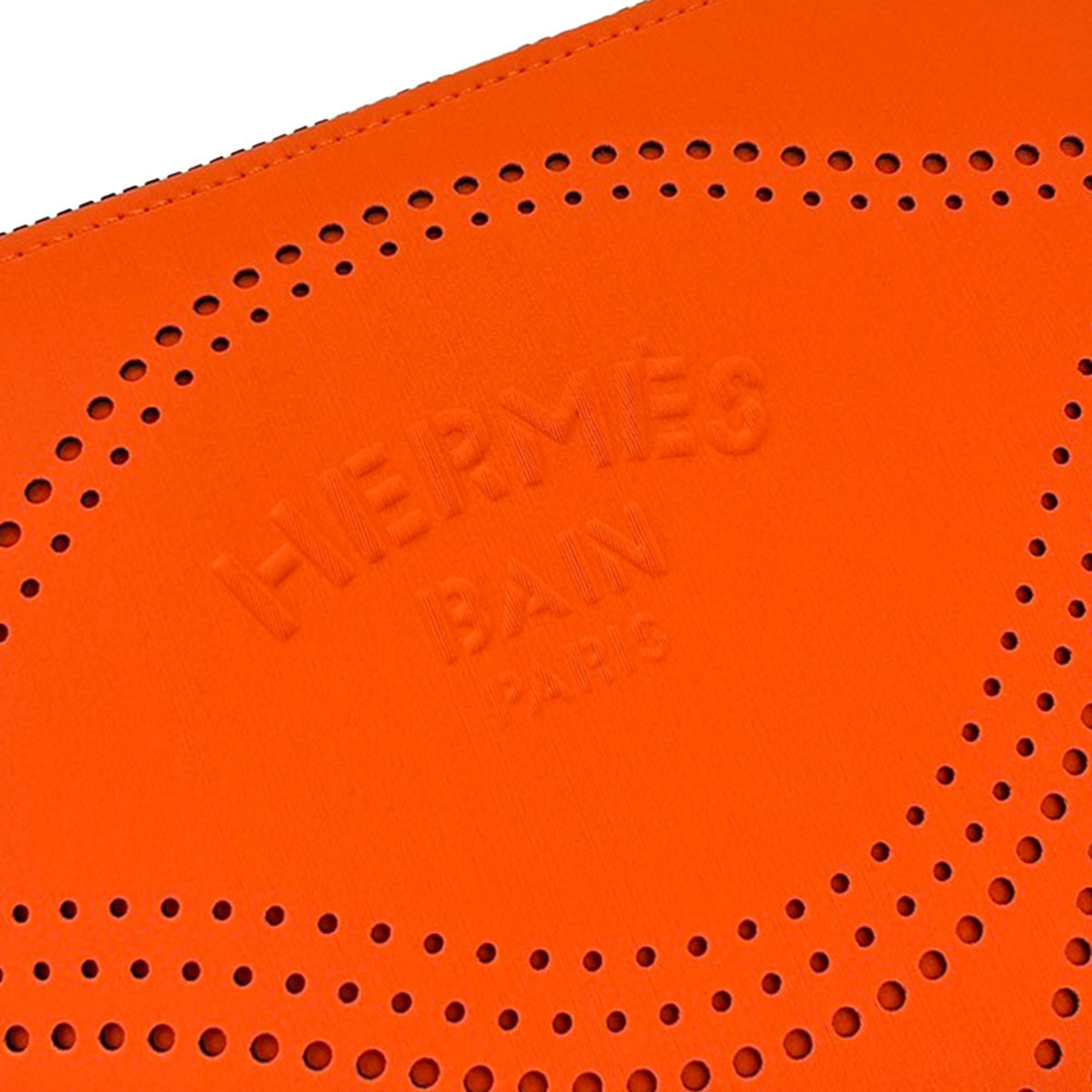 Hermes Pouch Neoban Wave MM Polyamide Elastane Orange Clutch Bag Women's Men's HERMES