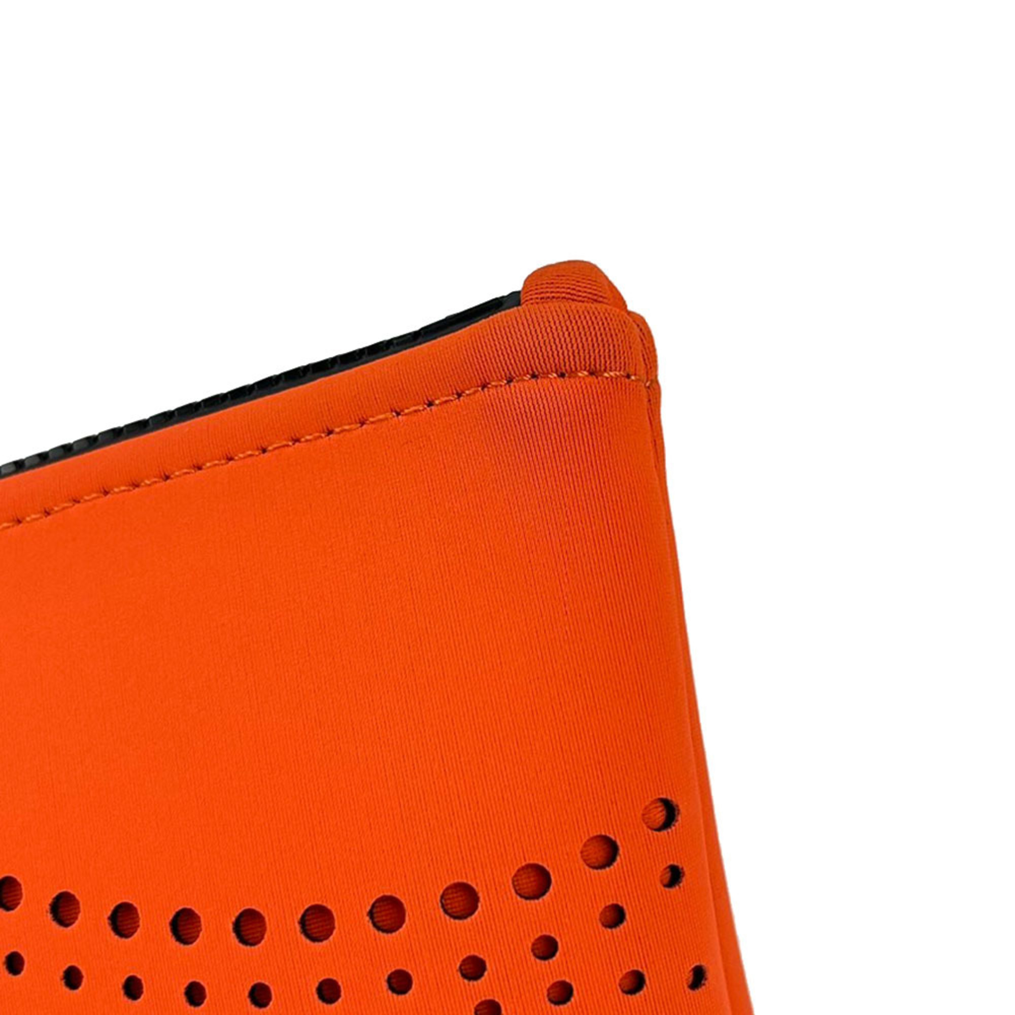 Hermes Pouch Neoban Wave MM Polyamide Elastane Orange Clutch Bag Women's Men's HERMES