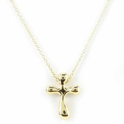 Tiffany Necklace Small Cross K18YG Approx. 3.6g Yellow Gold Elsa Peretti Women's TIFFANY&Co.