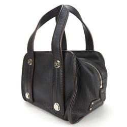 Chanel handbag leather black dark brown 9th series Boston Coco mark ladies CHANEL