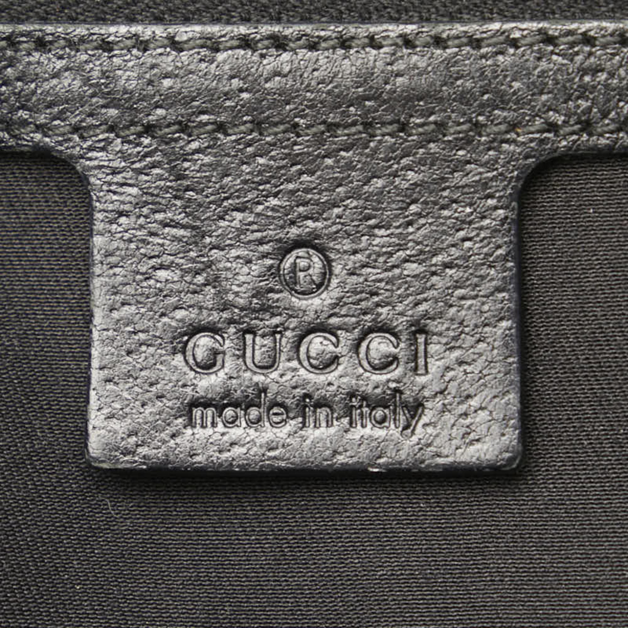 Gucci GG Canvas New Jackie Handbag Tote Bag 145818 Black Leather Women's GUCCI