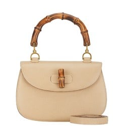Gucci Bamboo Handbag Shoulder Bag 000 29 0633 Beige Leather Women's GUCCI