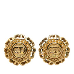 Christian Dior Dior CD Round Earrings Gold Plated Women's