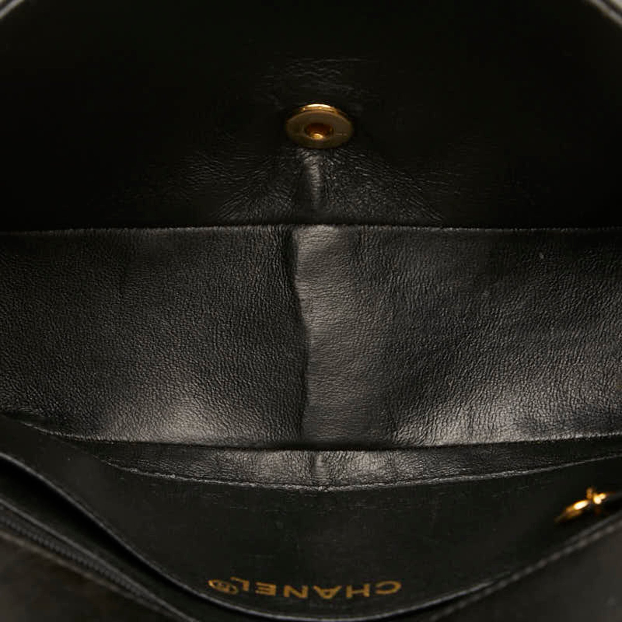 Chanel Matelasse Diana 25 Chain Shoulder Bag Black Lambskin Women's CHANEL