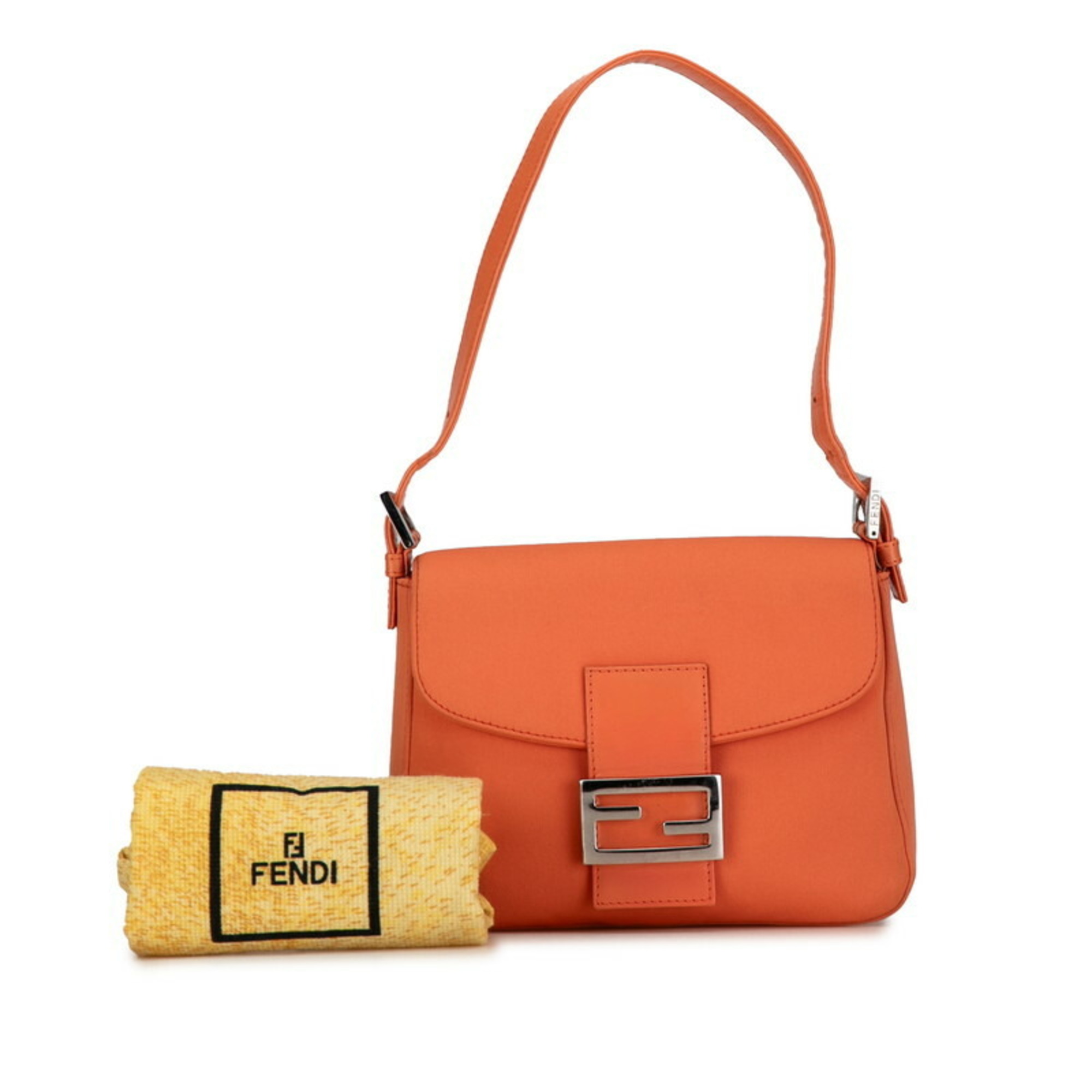 FENDI Mamma Bucket Shoulder Bag 26325 Orange Jersey Women's