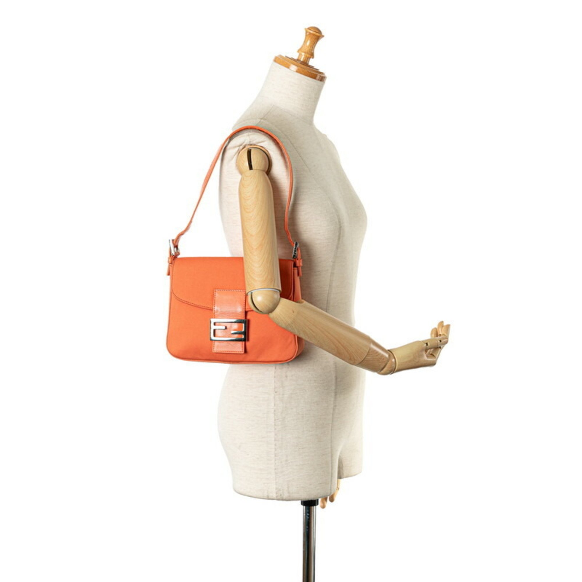 FENDI Mamma Bucket Shoulder Bag 26325 Orange Jersey Women's