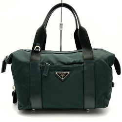 Prada handbag Boston bag green nylon ladies triangle PRADA