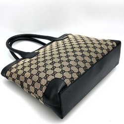 Gucci handbag tote bag black brown GG canvas ladies 002 1119 GUCCI