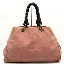 Bottega Veneta Tote Bag Handbag Handle Pink Canvas BOTTEGAVENETA