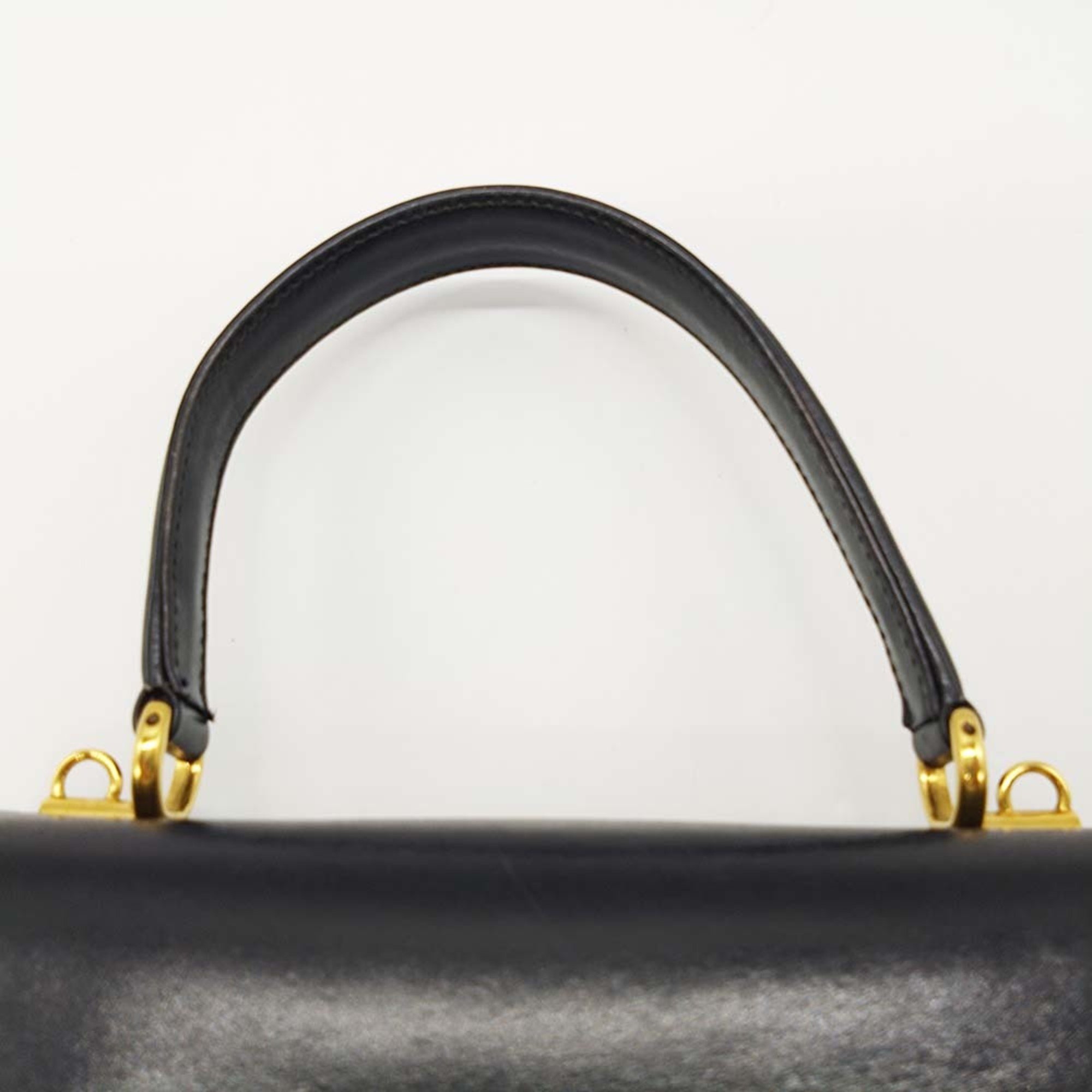 GUCCI 000 406 0264 Old Gucci Handbag Black Leather Women's Fashion