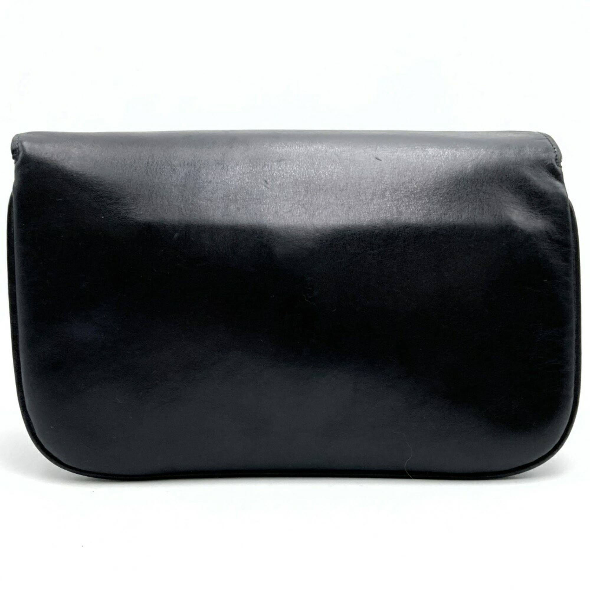 CELINE Clutch bag, second black, leather, carriage hardware, women's fashion