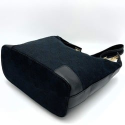 GUCCI 001 4264 Shoulder Bag, Black, GG Canvas, Women's Fashion