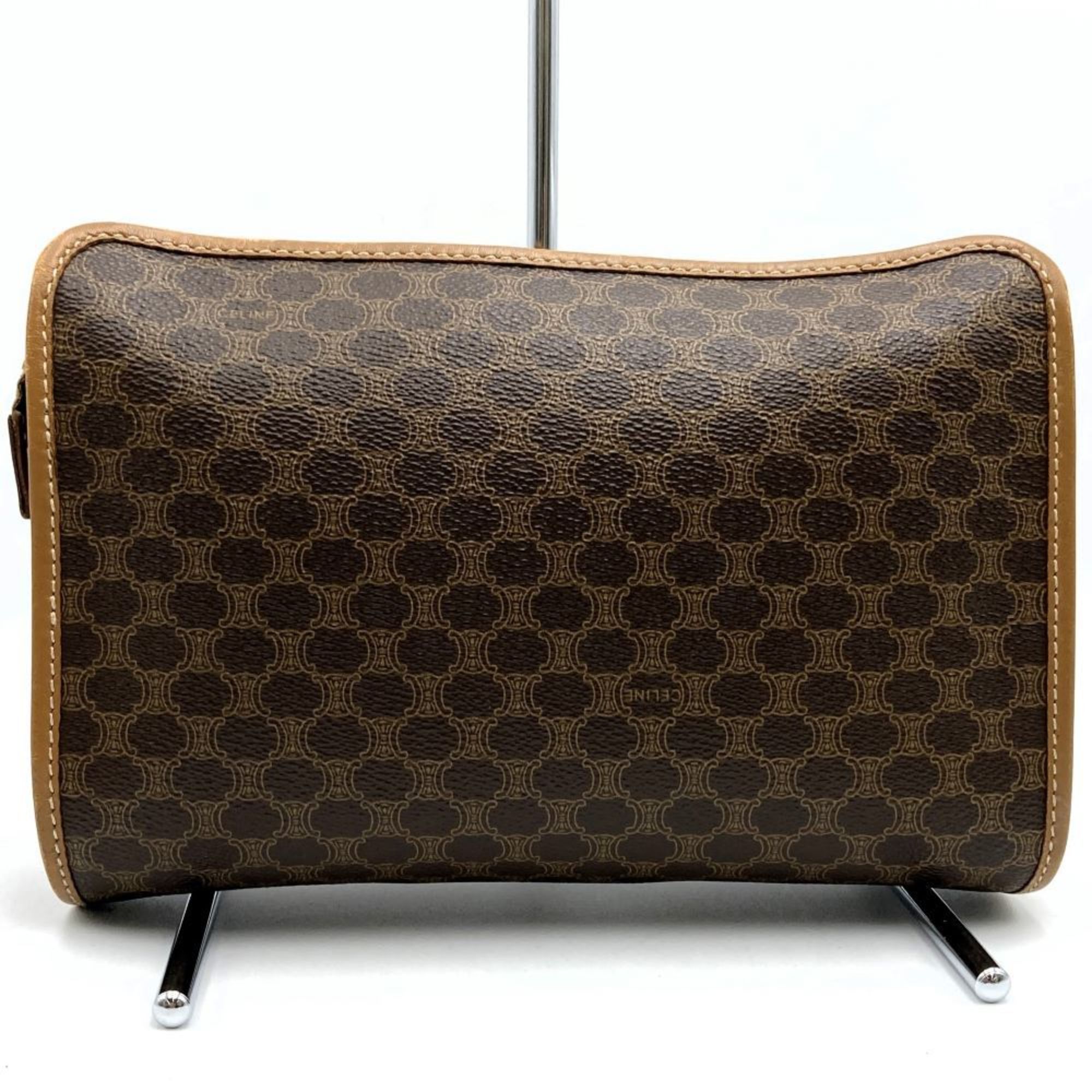 CELINE M10 clutch bag, second macadam, brown, women's fashion