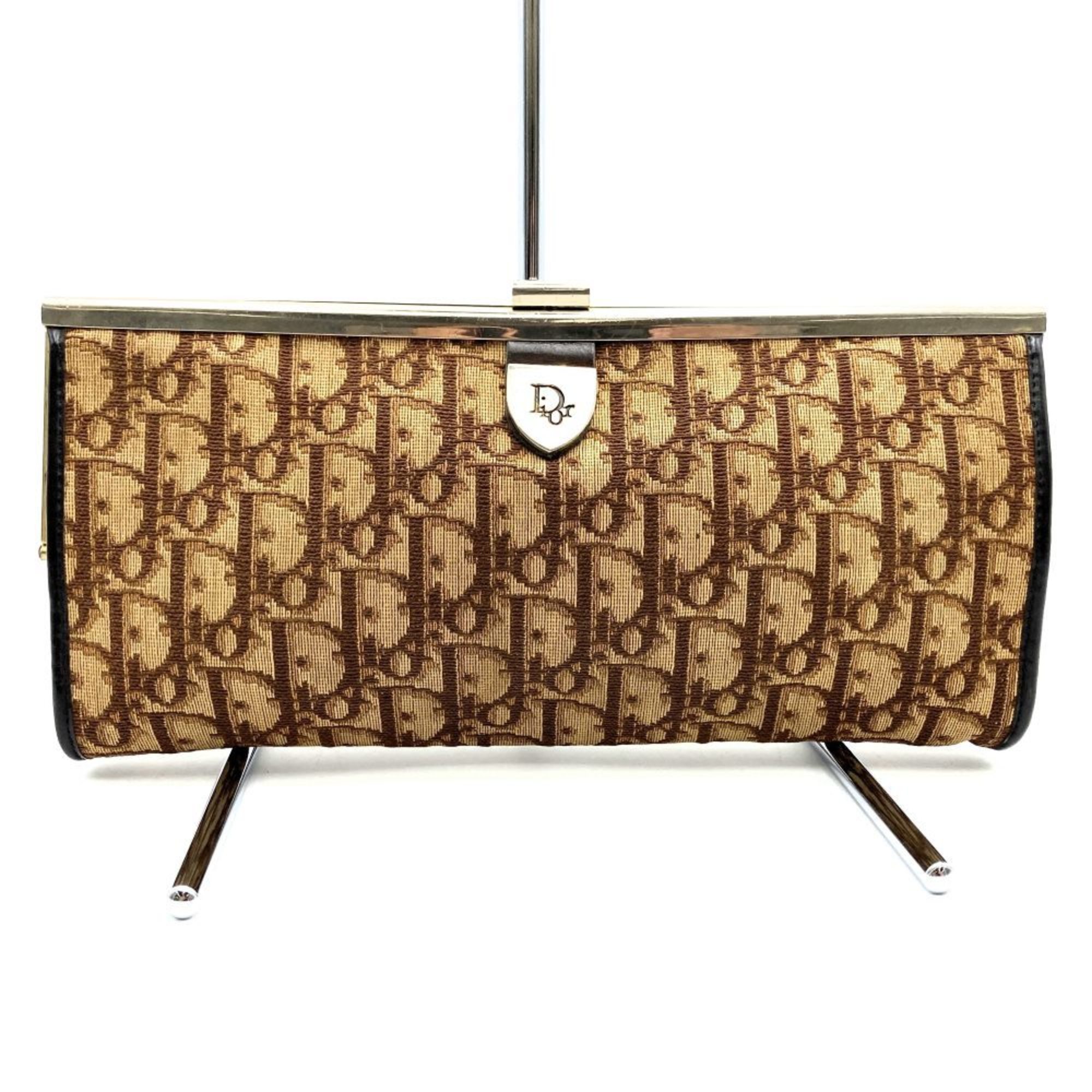 Christian Dior clutch bag, second brown Trotter canvas, women's