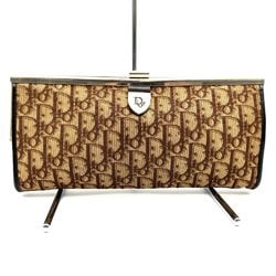 Christian Dior clutch bag, second brown Trotter canvas, women's