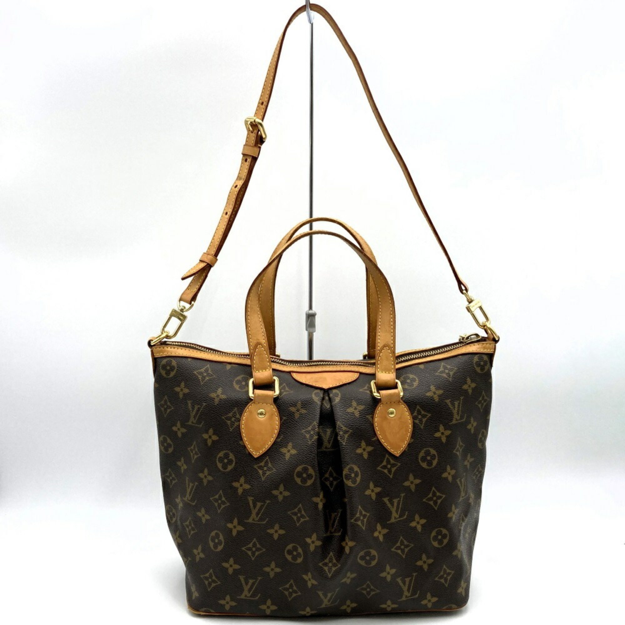 Louis Vuitton M40145 Palermo PM Tote Bag Shoulder 2way Brown Monogram Women's LOUIS VUITTON